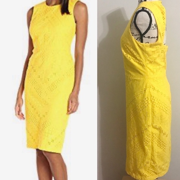 Maggy London Soleil Ribbon Eyelet Sheath  Dress - Picture 5 of 7